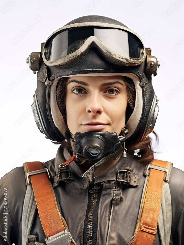 Confident Female Pilot at Controls, AI Generated Confident Female Pilot at Controls, AI Generated