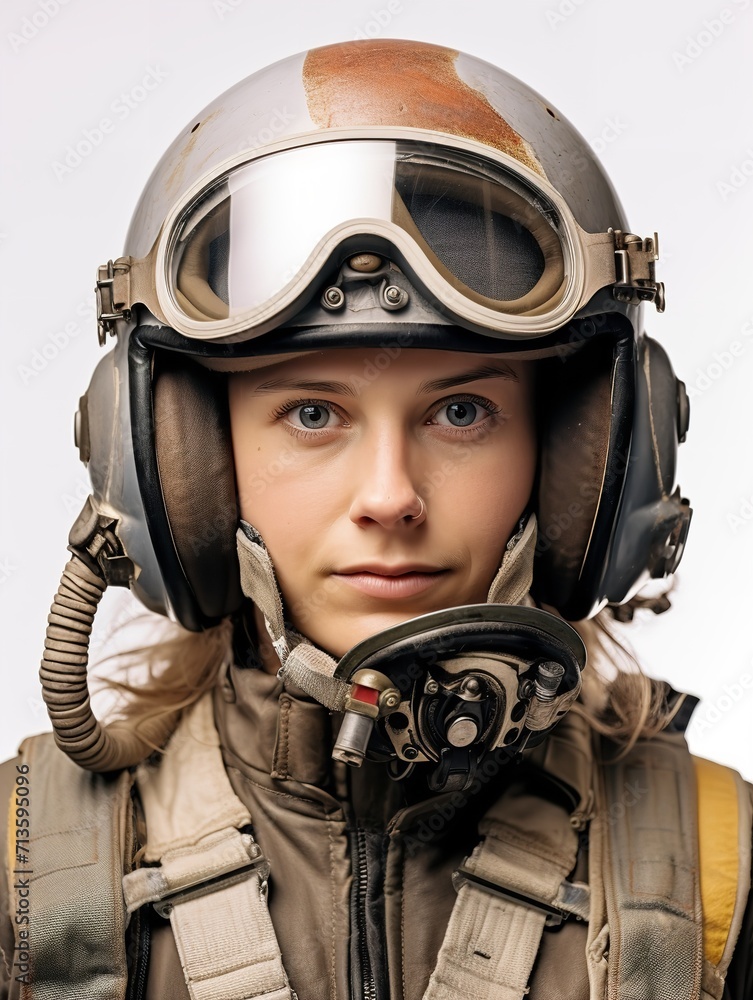 Confident Female Pilot at Controls, AI Generated Confident Female Pilot at Controls, AI Generated