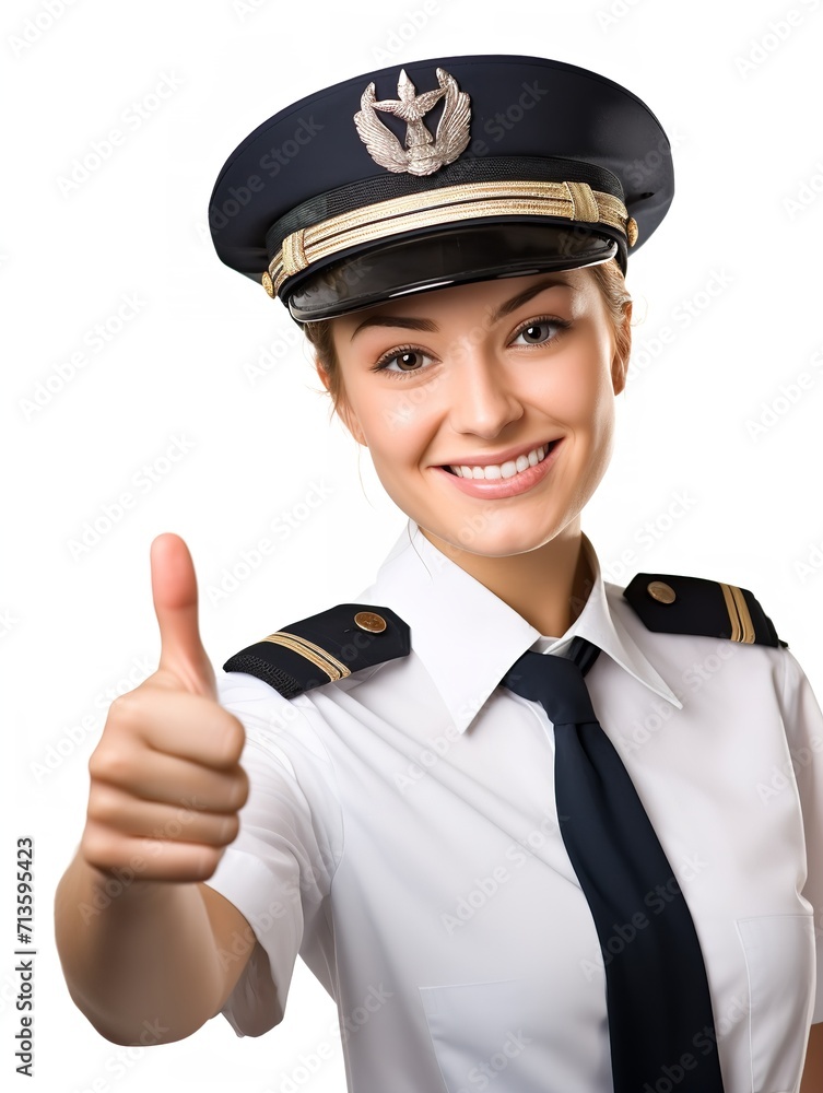 Confident Female Pilot at Controls, AI Generated Confident Female Pilot at Controls, AI Generated