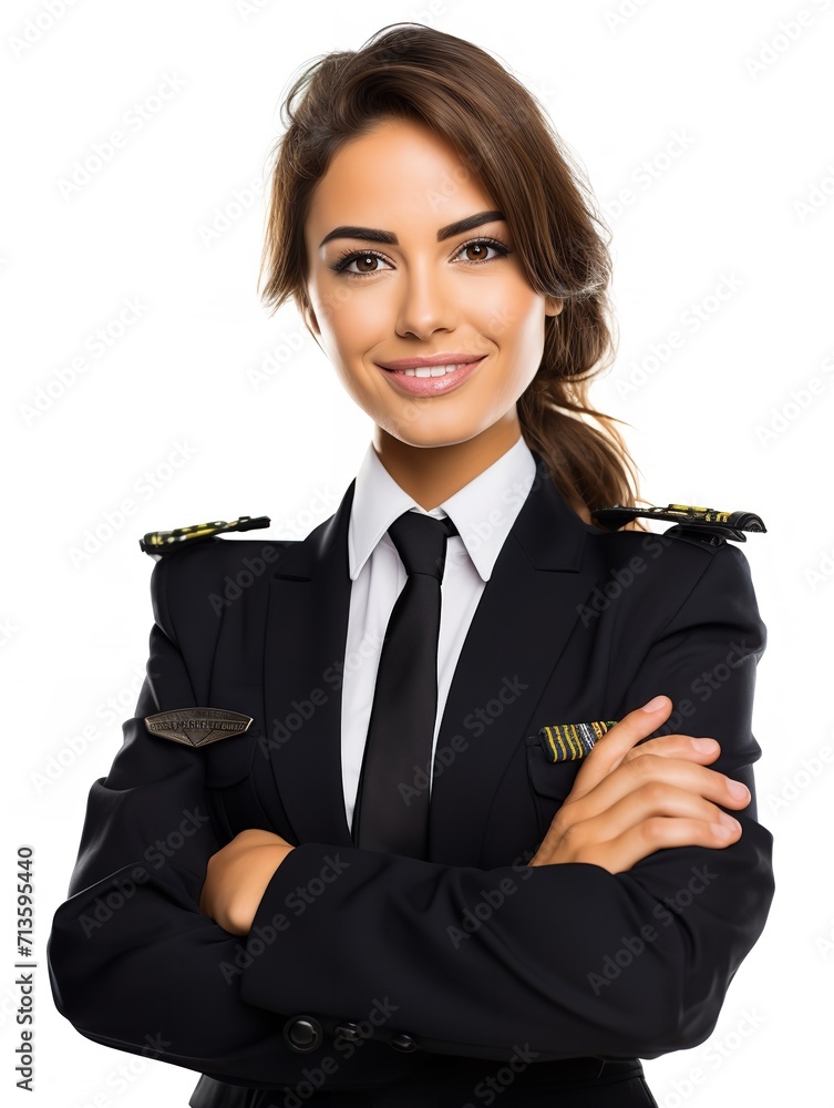 Confident Female Pilot at Controls, AI Generated