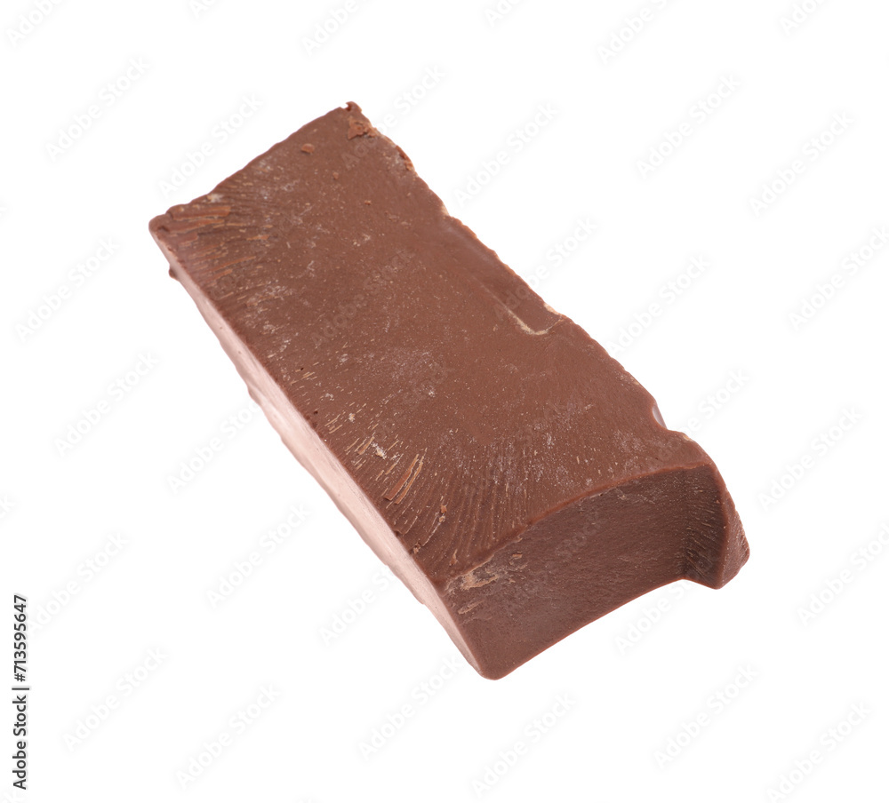 Piece of tasty milk chocolate isolated on white Piece of tasty milk chocolate isolated on white