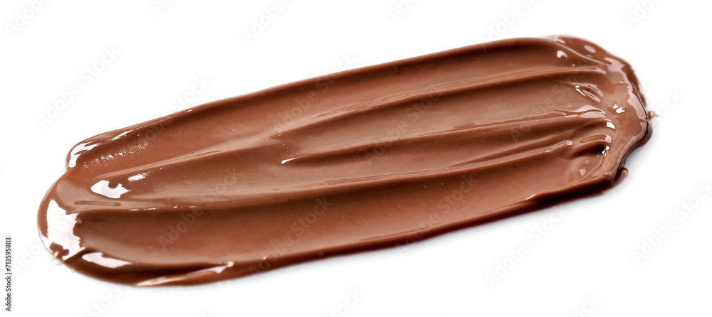 Smear of tasty milk chocolate paste isolated on white Smear of tasty milk chocolate paste isolated on white