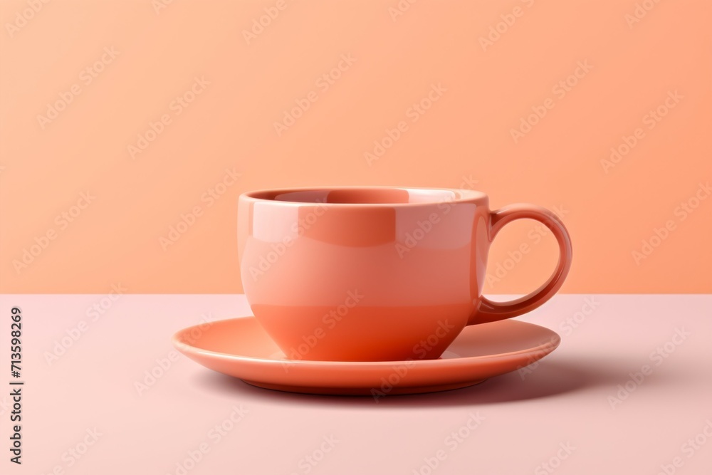 Coffee mug mockup in trendy color. Background with selective focus and copy space Coffee mug mockup in trendy color. Background with selective focus and copy space