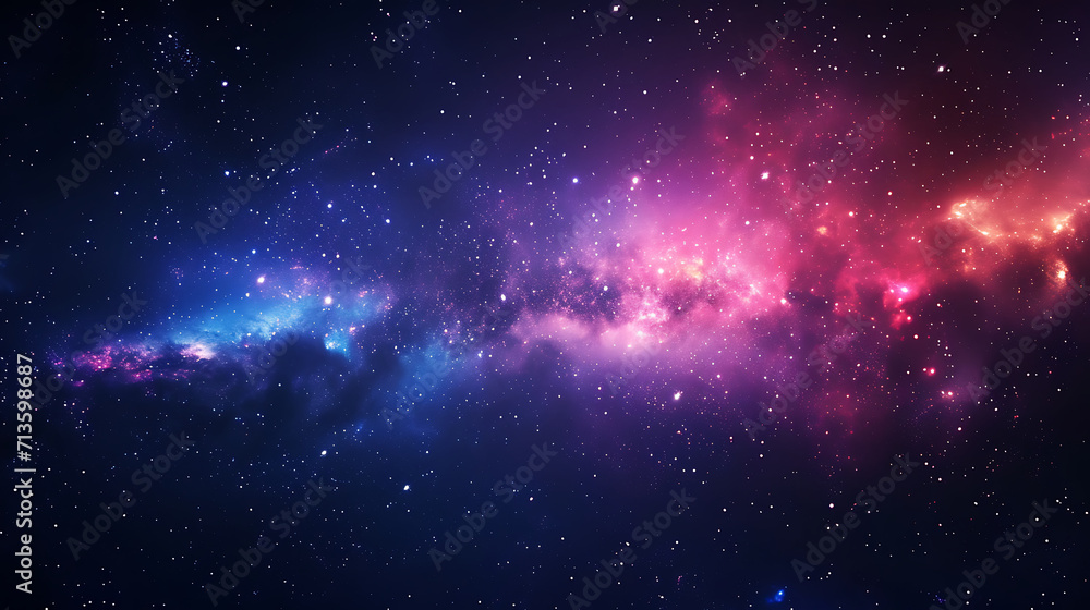 space blue, purple, red stars in the night, in the style of highly detailed, light red and light black, empty space, magewave, atmospheric clouds, light red and dark emerald, ultra detailed 