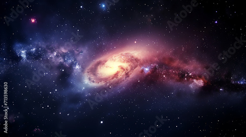 space blue, purple, red stars in the night, in the style of highly detailed, light red and light black, empty space, magewave, atmospheric clouds, light red and dark emerald, ultra detailed  © Milan