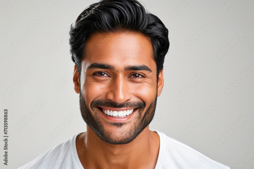 Studio portrait of a man. Background with selective focus and copy space Studio portrait of a man. Background with selective focus and copy space