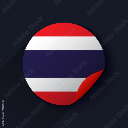Thailand Flag Sticker Vector Illustration