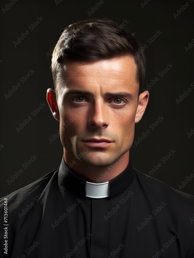 Spiritual Male Priest in Church, AI Generated Spiritual Male Priest in Church, AI Generated