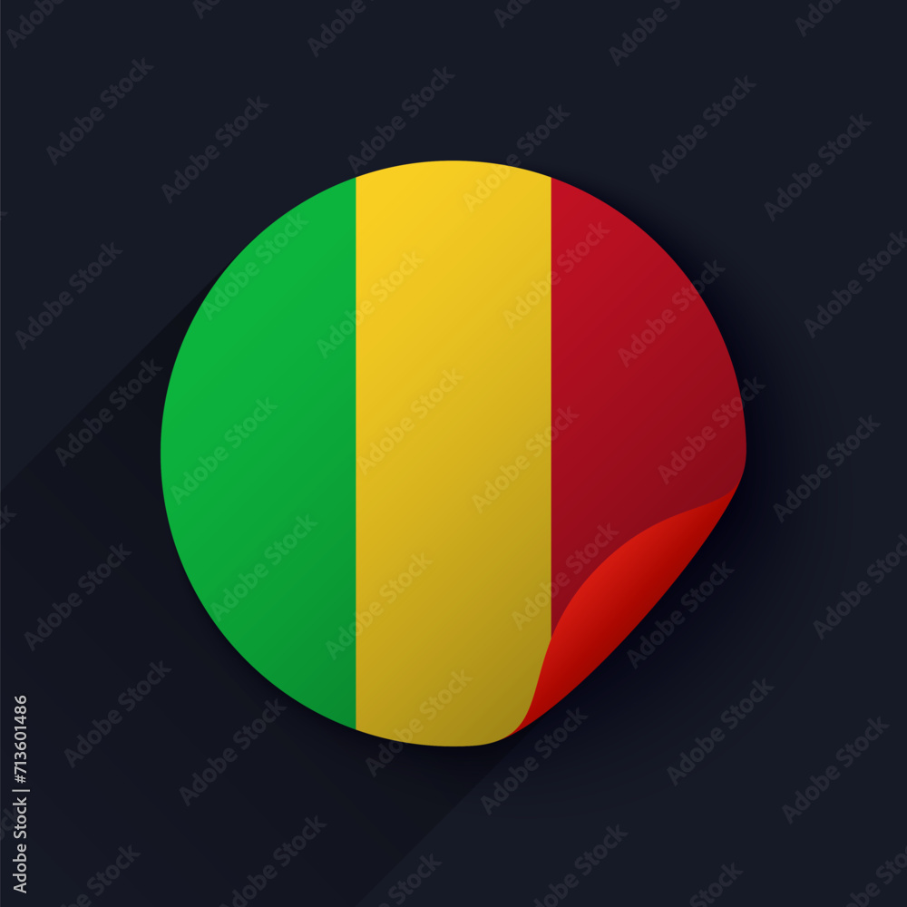 Fototapeta premium Mali Flag Sticker Vector Illustration