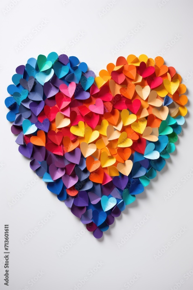 Gradient Heart of Unity - Layered Paper Hearts Spectrum, Valentine's Day Concept Gradient Heart of Unity - Layered Paper Hearts Spectrum, Valentine's Day Concept