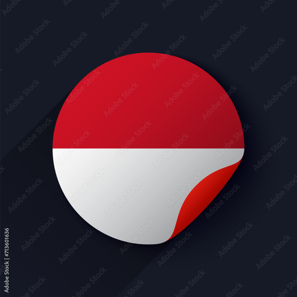 Monaco Flag Sticker Vector Illustration Monaco Flag Sticker Vector Illustration