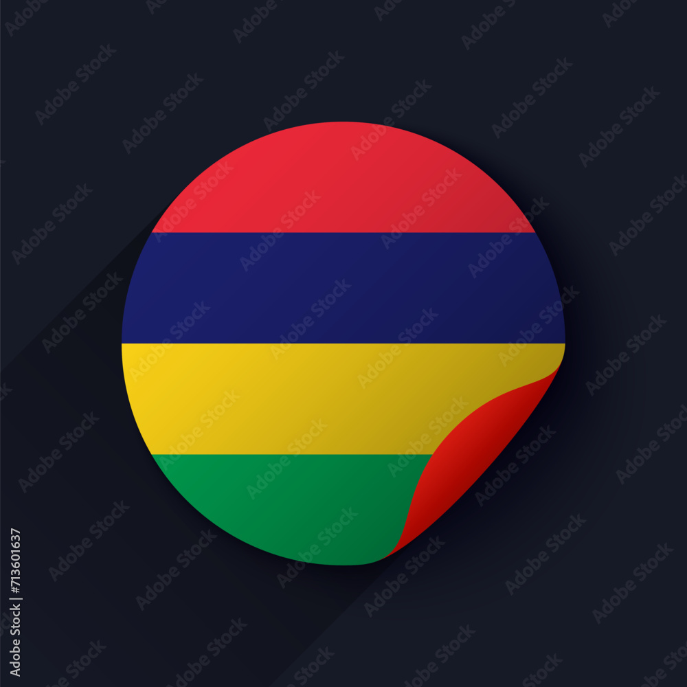 Mauritius Flag Sticker Vector Illustration Mauritius Flag Sticker Vector Illustration