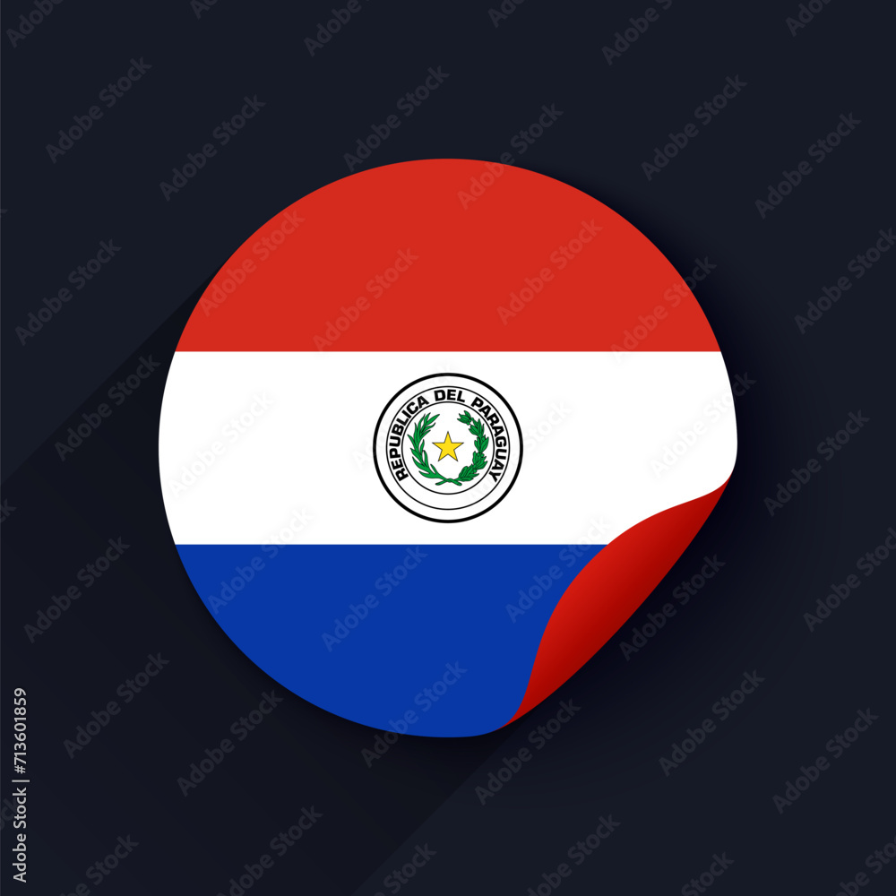 Fototapeta premium Paraguay Flag Sticker Vector Illustration