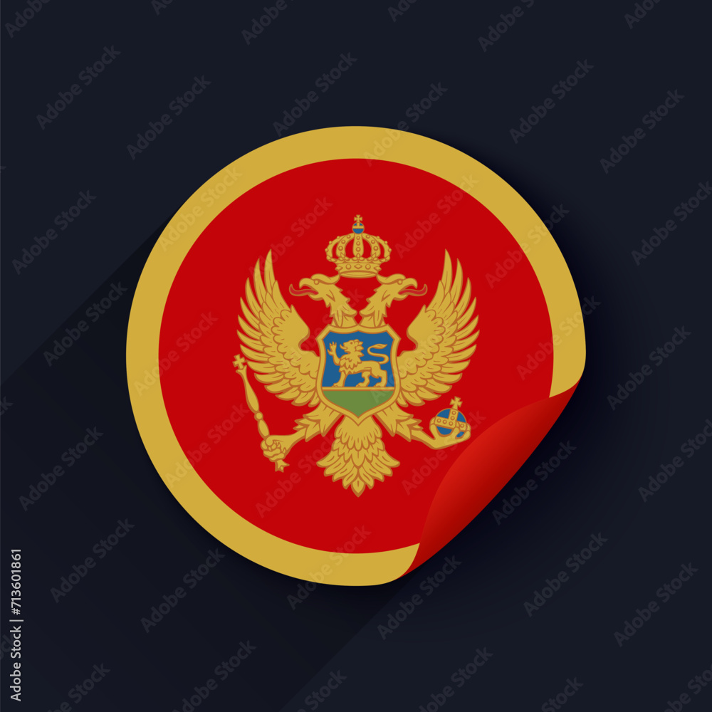 Montenegro Flag Sticker Vector Illustration Montenegro Flag Sticker Vector Illustration