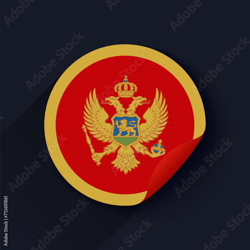 Montenegro Flag Sticker Vector Illustration