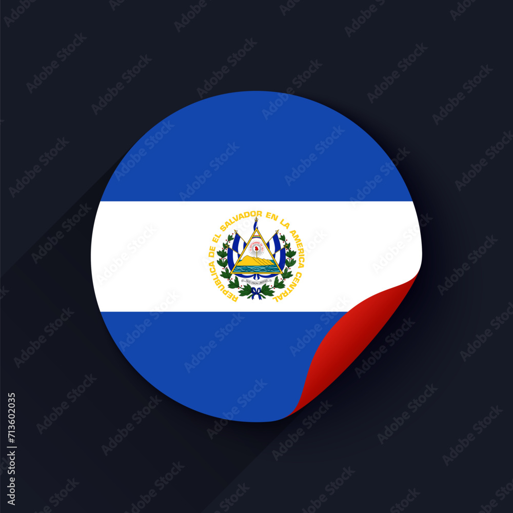 El Salvador Flag Sticker Vector Illustration El Salvador Flag Sticker Vector Illustration