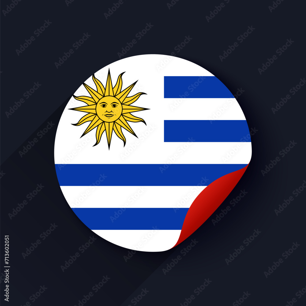 Fototapeta premium Uruguay Flag Sticker Vector Illustration