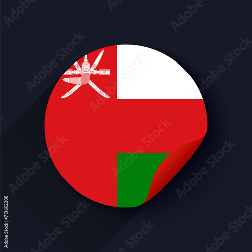 Free Download Oman Flag Sticker Vector Illustration - GFXLoad