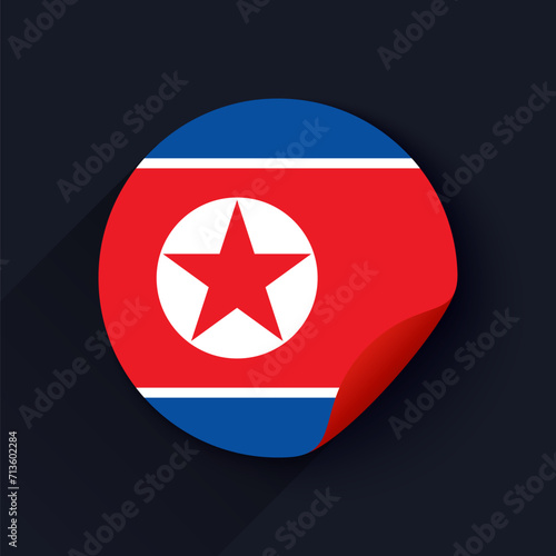 Free Download North Korea Flag Sticker Vector Illustration - GFXLoad