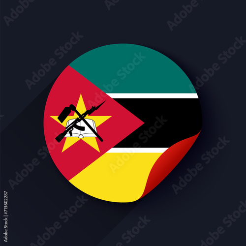 Free Download Mozambique Flag Sticker Vector Illustration - GFXLoad