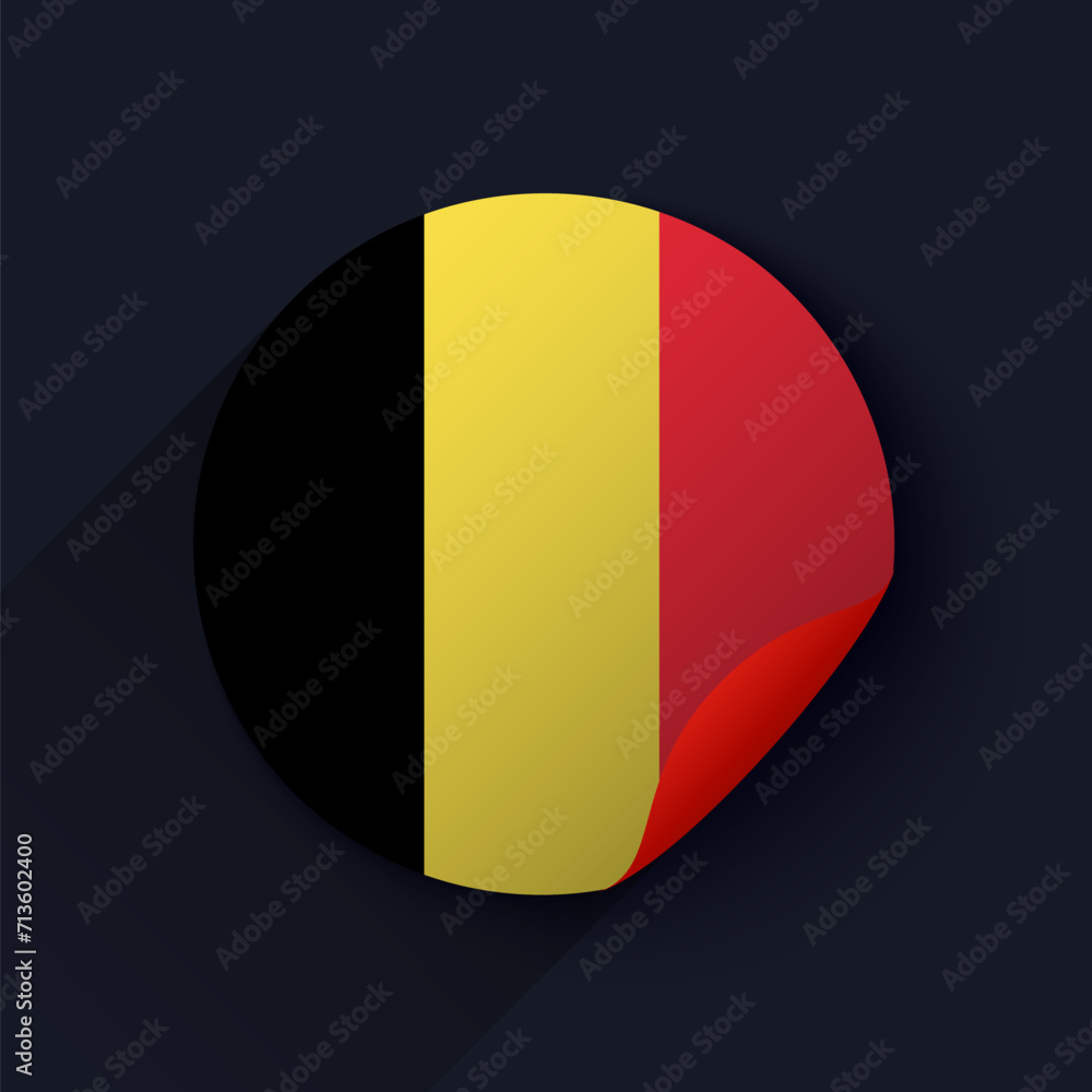 Fototapeta premium Belgium Flag Sticker Vector Illustration