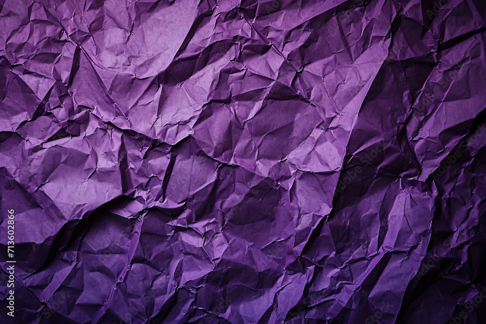 Textured background of crumbled purple paper Textured background of crumbled purple paper