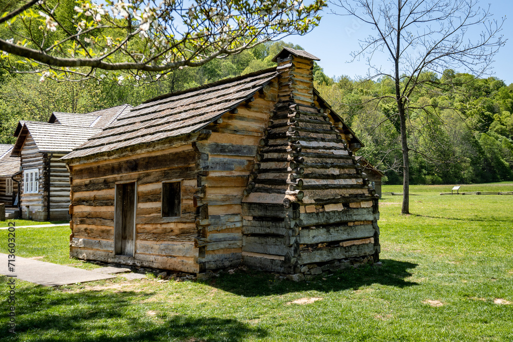 Knob Creek, Kentucky where Abraham Lincoln lived as a young child. The Gollaher Cabin sits on the Knob Creek site where Lincoln lived and represents the cabin where Lincoln lived. Knob Creek, Kentucky where Abraham Lincoln lived as a young child. The Gollaher Cabin sits on the Knob Creek site where Lincoln lived and represents the cabin where Lincoln lived.