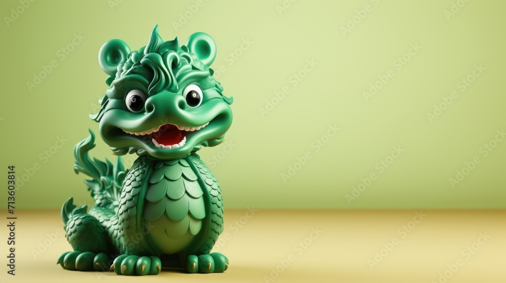 In a joyous celebration of Happy Chinese New Year, a vibrant Green Dragon dances through festive streets, symbolizing prosperity, good luck, lively spirit of traditional Lunar New Year festivities. In a joyous celebration of Happy Chinese New Year, a vibrant Green Dragon dances through festive streets, symbolizing prosperity, good luck, lively spirit of traditional Lunar New Year festivities.