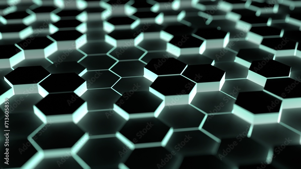 technology hexagonal glow dark background 3d illustration. abstract honeycomb that can be used to represent sci-fi, engineering or corporate business design technology hexagonal glow dark background 3d illustration. abstract honeycomb that can be used to represent sci-fi, engineering or corporate business design