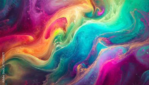 An abstract colorful wave pattern. Generative AI
