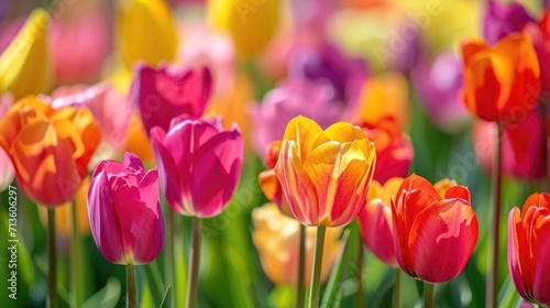 vibrant tulips in full bloom generative ai