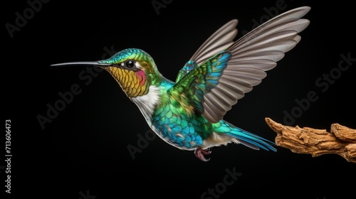 Graceful Hummingbird Captured in Mid-Flight with Stunning Clarity - AI-Generative