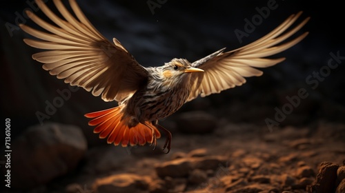 Graceful Flight of a Sparrow Captured in Stunning Detail - AI-Generative © Being Imaginative