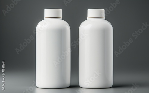 white plastic bottle isolated cosmetic cream container
