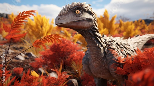 Realistic Representation of a Velociraptor Roaming in a Natural Setting - AI-Generative