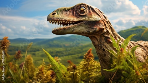 Realistic Representation of a Velociraptor Roaming in a Natural Setting - AI-Generative