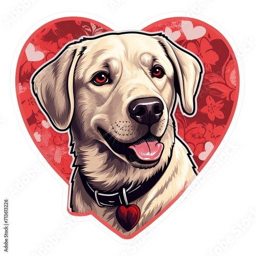 adorable dog illustration for valentine s day