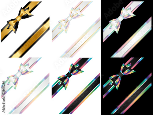 カラーバリエ、リボン三色蝶斜4