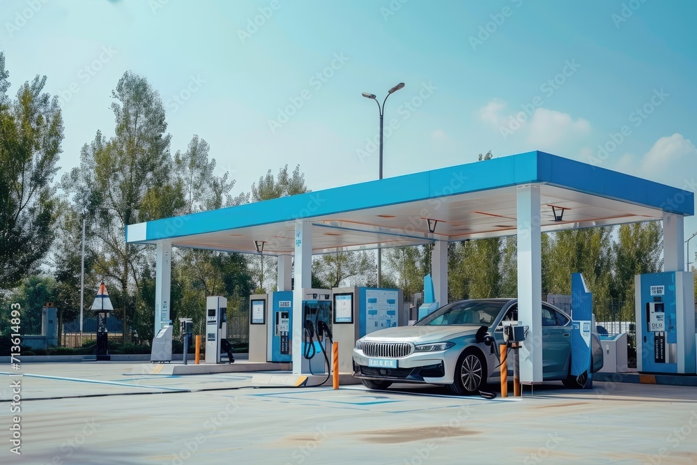 A hydrogen filling station for cars.