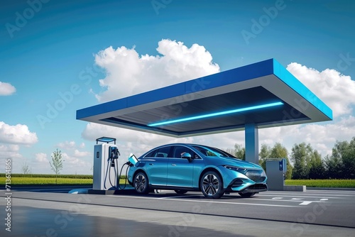 A hydrogen filling station for cars. photo