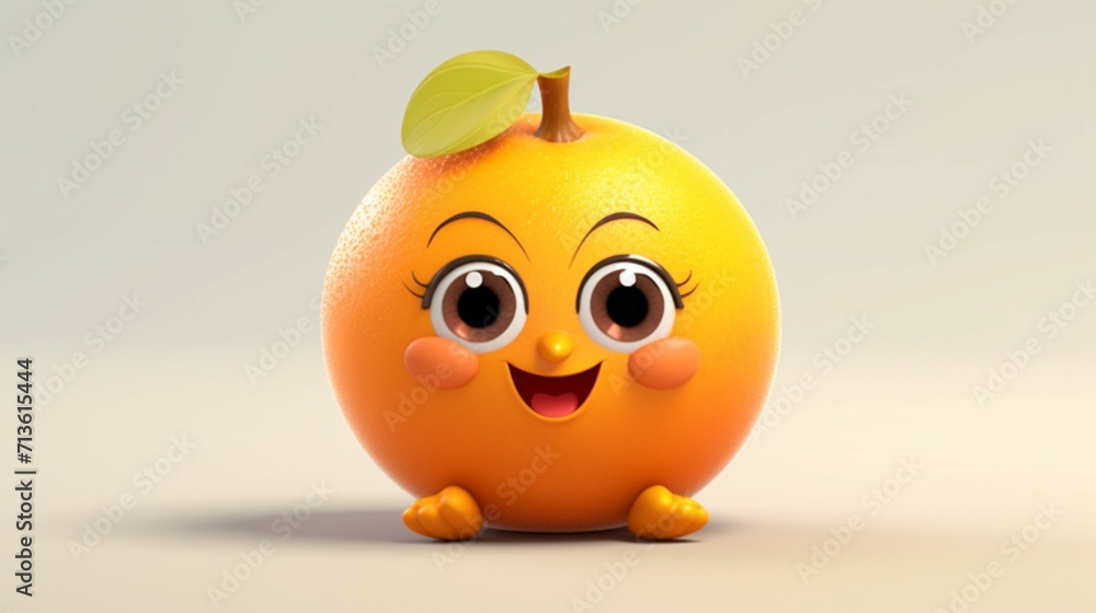 A cute cartoon apricot fruits character Ai Generative A cute cartoon apricot fruits character Ai Generative
