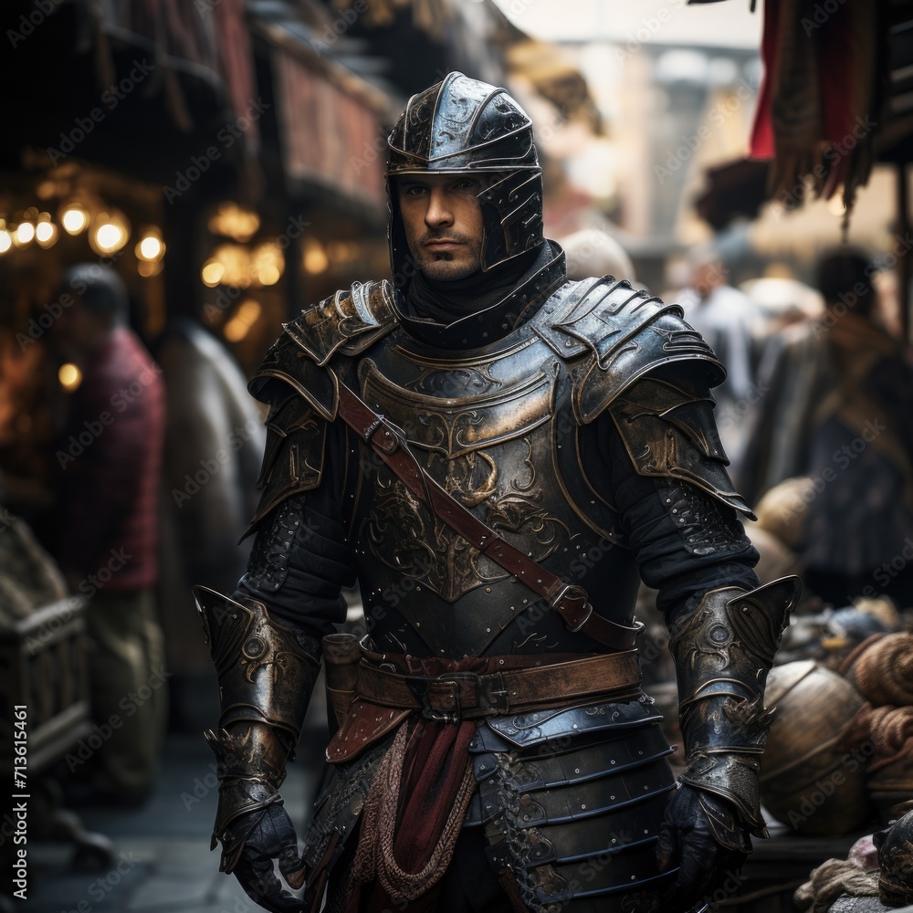 A knight clad in gleaming armor, a symbol of chivalry and valor, standing resolute and ready for noble quests. A knight clad in gleaming armor, a symbol of chivalry and valor, standing resolute and ready for noble quests.