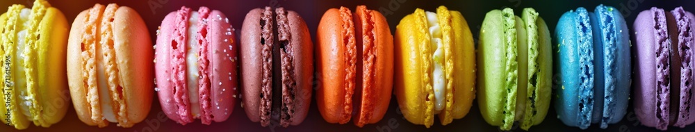 Row of Rainbow Colored Hamburgers Stacked Together Row of Rainbow Colored Hamburgers Stacked Together