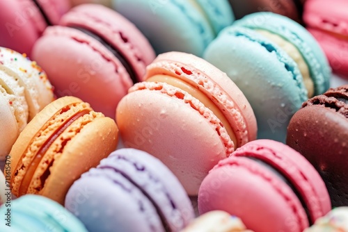 Vibrant Close-Up of Colorful Macarons Box