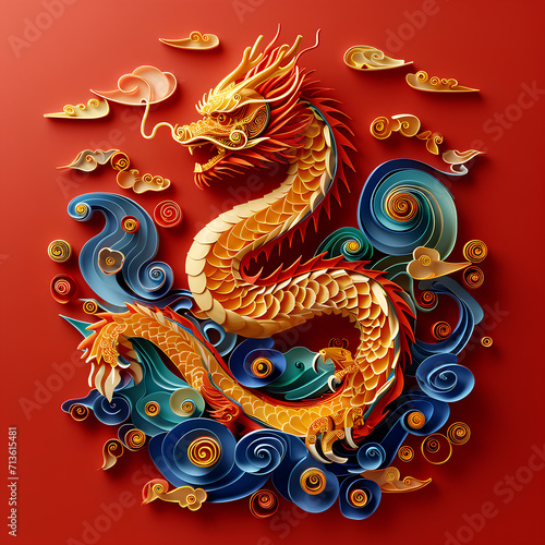 chinese new year golden dragon, lunar of the year 