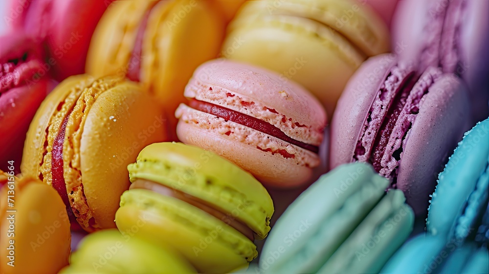 Close Up of Multicolored Macaroons Close Up of Multicolored Macaroons