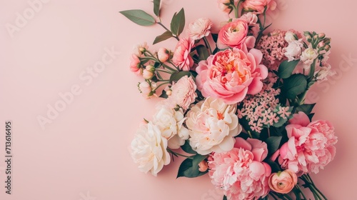 Colorful Bouquet of Flowers on Pink Background © BrandwayArt