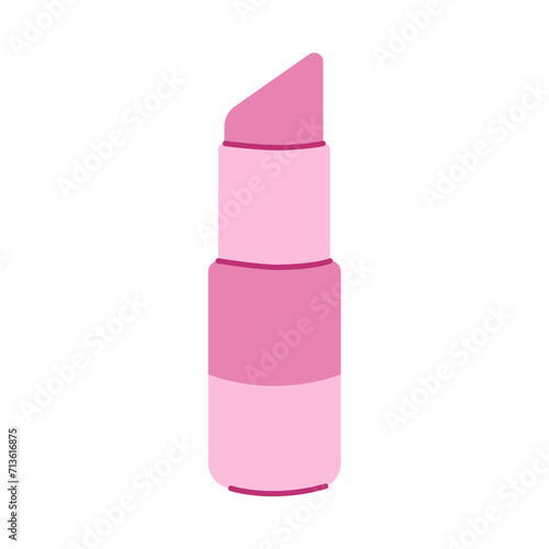 Pink lipstick icon. Cosmetics for girls. Vector illustration