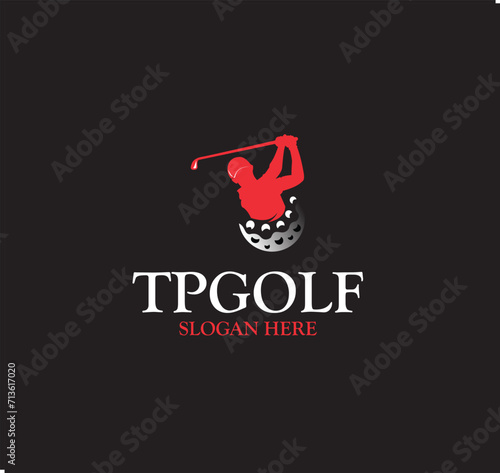 Golf ball silhouette design logo vector illustration