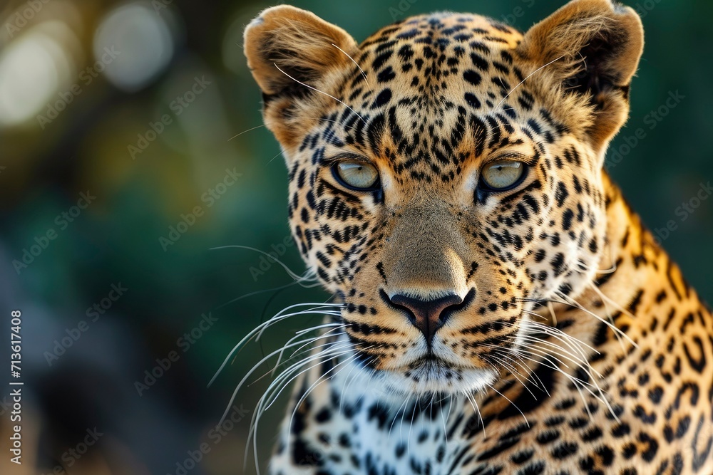 A close-up portrait of a leopard, panthera pardus. A close-up portrait of a leopard, panthera pardus.